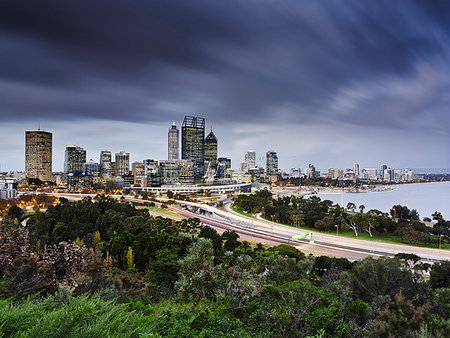 simsearch:649-08543528,k - Perth skyline, viewed from Kings Park, Perth, Australia Foto de stock - Sin royalties Premium, Código: 614-09211269