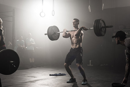 simsearch:614-08879114,k - Young man lifting barbell Stock Photo - Premium Royalty-Free, Code: 614-09211939