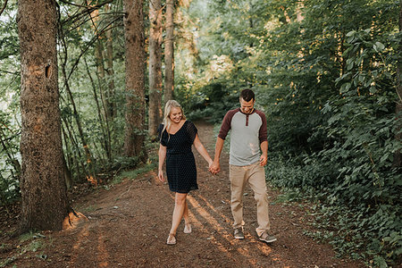 simsearch:614-09213916,k - Romantic man and girlfriend strolling in woodland Stock Photo - Premium Royalty-Free, Code: 614-09213909