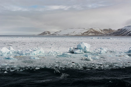 Pack ice, Wahlenberg fjord, Nordaustlandet, Svalbard, Norway Stock Photo - Premium Royalty-Free, Code: 614-09245394