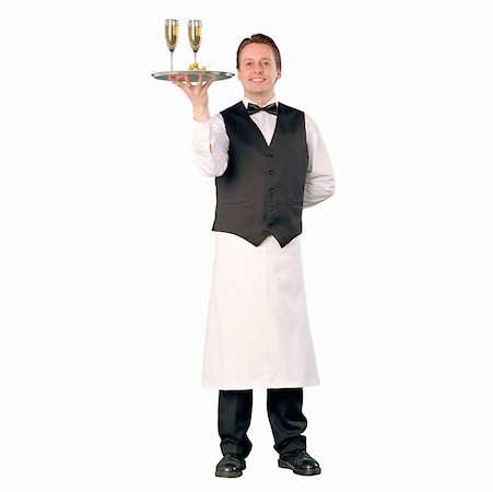 full body white background apron - Waiter Stock Photo - Premium Royalty-Free, Code: 614-00378735