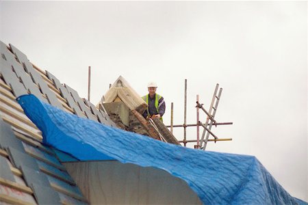 roofer - Roof tiling Stock Photo - Premium Royalty-Free, Code: 614-00383197