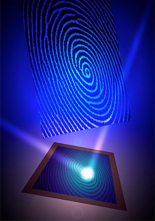 Fingerprint recognition Stock Photo - Premium Royalty-Free, Code: 614-00394696