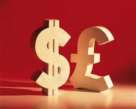 Pound and dollar signs Stock Photo - Premium Royalty-Free, Code: 614-00398871