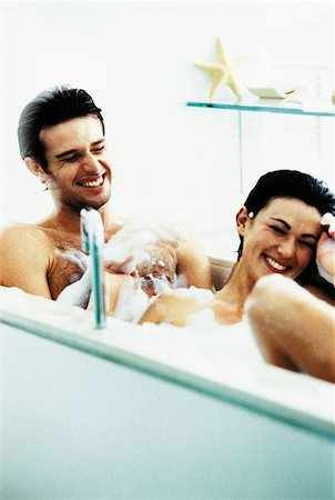 Couple in bath Stock Photo - Premium Royalty-Free, Code: 614-00594112