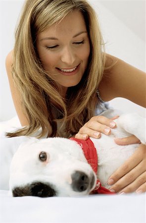 simsearch:614-00599224,k - Dog with smiling lady owner Stock Photo - Premium Royalty-Free, Code: 614-00599229