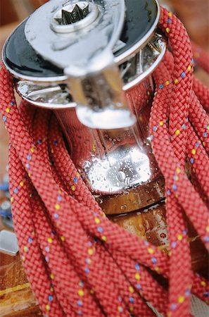 Close-up of red rope around crank Stock Photo - Premium Royalty-Free, Code: 614-00602697