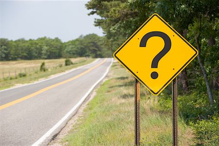 route street signs - Road sign with a question mark Stock Photo - Premium Royalty-Free, Code: 614-00658332