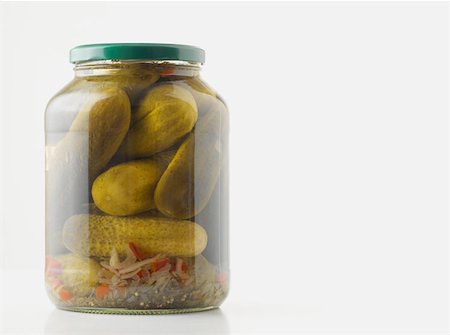 pickling gherkin - Jar of pickled gherkins Stock Photo - Premium Royalty-Free, Code: 614-00659122