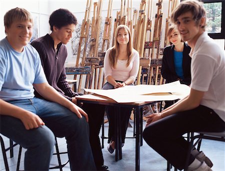 Students in art class Stock Photo - Premium Royalty-Free, Code: 614-00809384