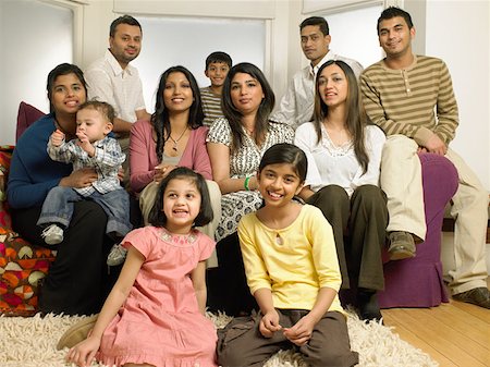 south asian indian toddler - Large indian family in living room Stock Photo - Premium Royalty-Free, Code: 614-00945190