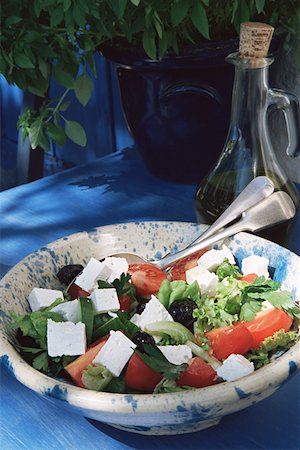 feta bowl - Greek salad Stock Photo - Premium Royalty-Free, Code: 614-01088068