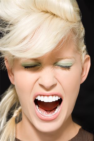 people in panic - Young woman shouting Stock Photo - Premium Royalty-Free, Code: 614-01088618