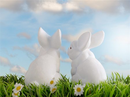 Two white rabbits Stock Photo - Premium Royalty-Free, Code: 614-01170456