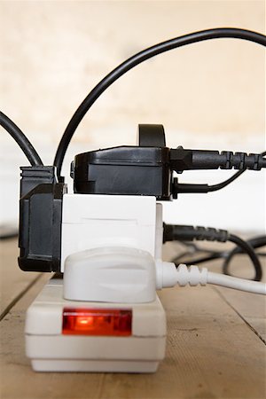 dangerous electrical outlet - Electrical plugs Stock Photo - Premium Royalty-Free, Code: 614-01170961