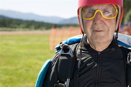 Senior adult parachutist Stock Photo - Premium Royalty-Free, Code: 614-01171573