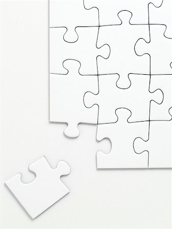 puzzles - An incomplete jigsaw Foto de stock - Sin royalties Premium, Código: 614-01868932