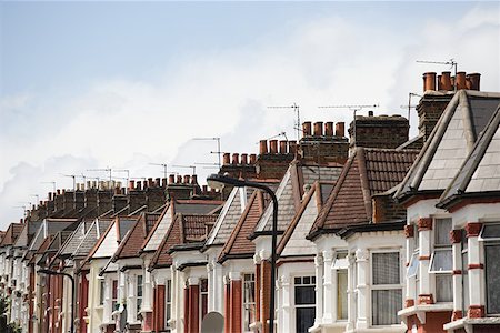suburban roofs - Row of terraced houses Stock Photo - Premium Royalty-Free, Code: 614-01870289