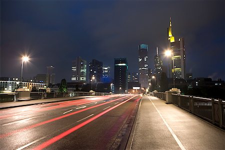 street lights in germany - Frankfurt at night Stock Photo - Premium Royalty-Free, Code: 614-01870291