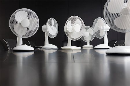 fan noperson - Electric fans on a conference table Stock Photo - Premium Royalty-Free, Code: 614-02049276