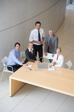 simsearch:614-03981680,k - Five colleagues in a meeting Stock Photo - Premium Royalty-Free, Code: 614-02050074