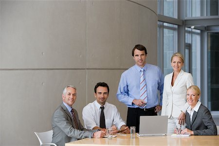simsearch:614-03981680,k - Five colleagues in a meeting Stock Photo - Premium Royalty-Free, Code: 614-02050089