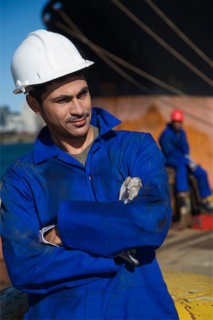 Portrait of a harbour worker Stock Photo - Premium Royalty-Free, Code: 614-02074053