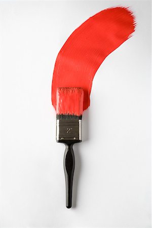 A paintbrush and painted brush stroke Stock Photo - Premium Royalty-Free, Code: 614-02074312