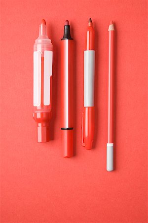 pencils and pens - Red pens and pencil Stock Photo - Premium Royalty-Free, Code: 614-02074331