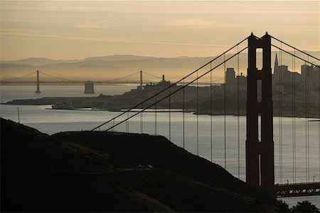 suspended bridge - Bridges of san francisco Stock Photo - Premium Royalty-Free, Code: 614-02073063