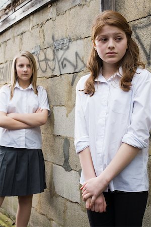 scared teen not illustration not monochrome - A girl being bullied Stock Photo - Premium Royalty-Free, Code: 614-02244131