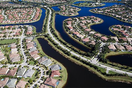 suburban roofs - Housing development in fort lauderdale Stock Photo - Premium Royalty-Free, Code: 614-02240287