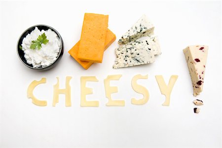 The word cheesy made out of cheese Stock Photo - Premium Royalty-Free, Code: 614-02240369