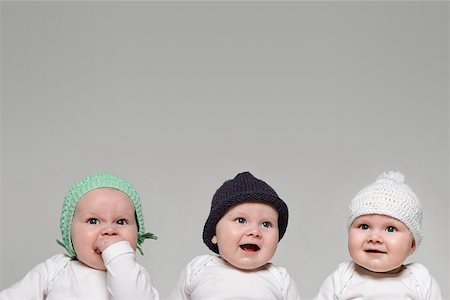 Babies in hats Foto de stock - Sin royalties Premium, Código: 614-02258870