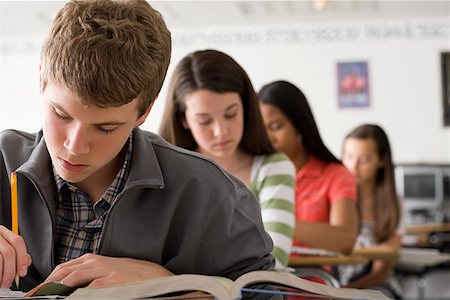 High school students studying Stock Photo - Premium Royalty-Free, Code: 614-02259943