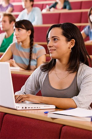 focused university students - Female student in lecture Stock Photo - Premium Royalty-Free, Code: 614-02393641