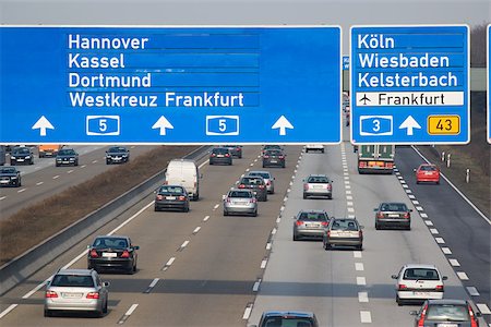 european autobahn - Motorway near frankfurt Stock Photo - Premium Royalty-Free, Code: 614-02613715