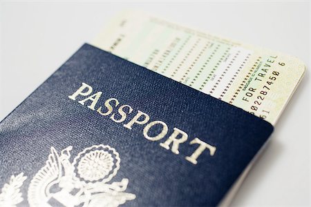 passport - Airplane tickets and a passport Stock Photo - Premium Royalty-Free, Code: 614-02639688