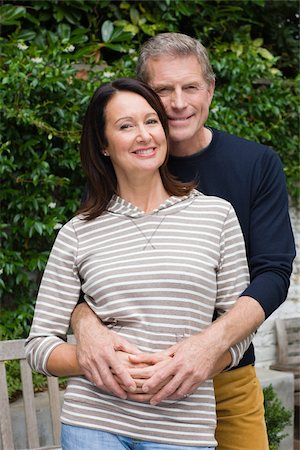 senior couple bench standing - Portrait of a couple Stock Photo - Premium Royalty-Free, Code: 614-02640065