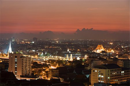 Bangkok cityscape at dusk Stock Photo - Premium Royalty-Free, Code: 614-02679210