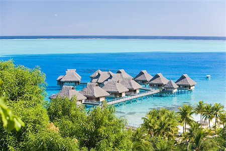 scenes of bora bora - Holiday resort in bora bora Stock Photo - Premium Royalty-Free, Code: 614-02679512