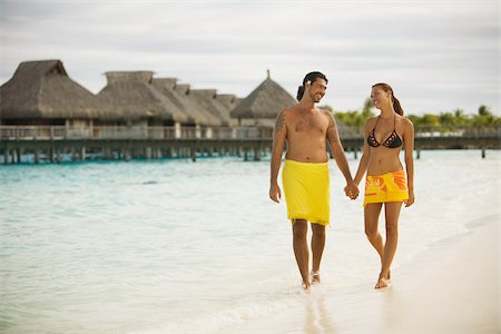paradise - Couple on vacation in bora bora Stock Photo - Premium Royalty-Free, Code: 614-02679663