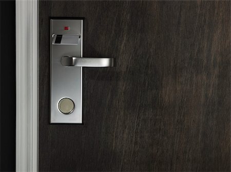 shut doors - Key in a hotel room door Stock Photo - Premium Royalty-Free, Code: 614-02680090