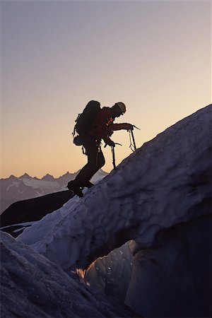 Ice climber at easton glacier Stock Photo - Premium Royalty-Free, Code: 614-02739623
