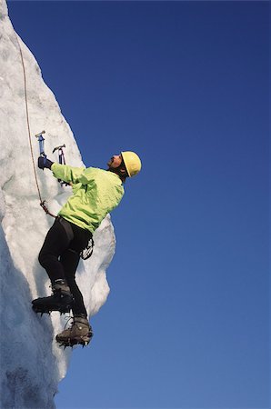 escalade de montagne - Grimpeur de glace sur le sérac au glacier d'easton Photographie de stock - Premium Libres de Droits, Code: 614-02739656