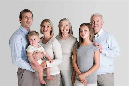 family with teens and grandparents - Portrait de famille Photographie de stock - Premium Libres de Droits, Code: 614-02739967