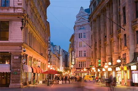 street with cafe - Vorosmarty square busdapest Stock Photo - Premium Royalty-Free, Code: 614-02762780