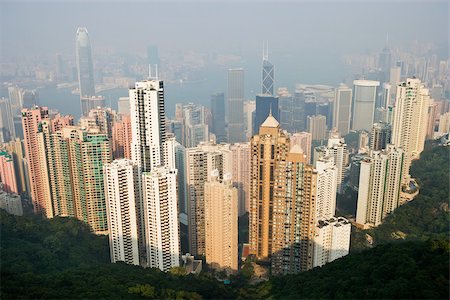 Hong kong cityscape Foto de stock - Sin royalties Premium, Código: 614-02763317