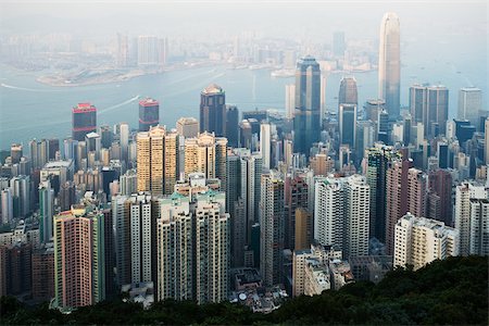 Hong kong cityscape Foto de stock - Sin royalties Premium, Código: 614-02763336