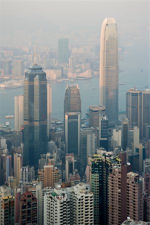 simsearch:614-02763388,k - Wolkenkratzer in Hongkong Stockbilder - Premium RF Lizenzfrei, Bildnummer: 614-02763373